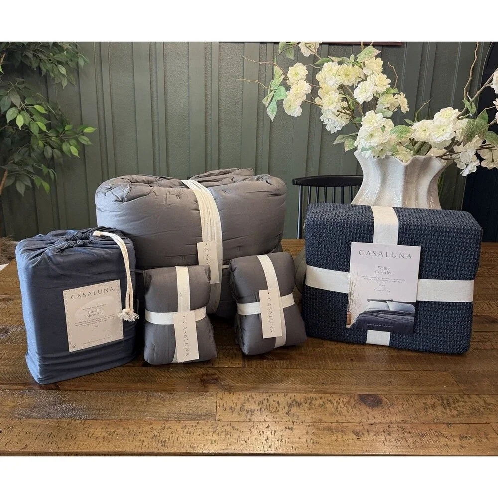 BUNDLE Casaluna King Bamboo Quilt Set| Coverlet | Bamboo Sheet Set Deal!!